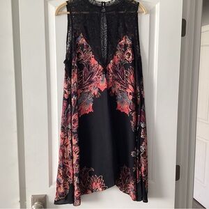 Free People Black and Multicolor Lace Dress